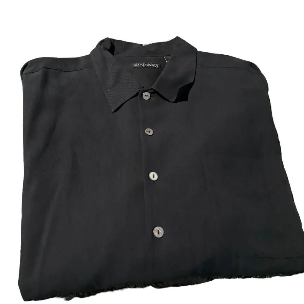 Anthology size XL 100 percent silk short sleeved shirt excellent condition